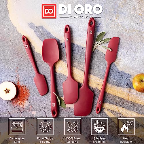 Di Oro Silicone Spatula Set - Rubber Kitchen Spatulas For Baking, Cooking, & Mixing - 600°F Heat-Resistant & Bpa Free Silicone Scraper Spatulas For Nonstick Cookware - Dishwasher Safe (4Pc, Red) #TOP2