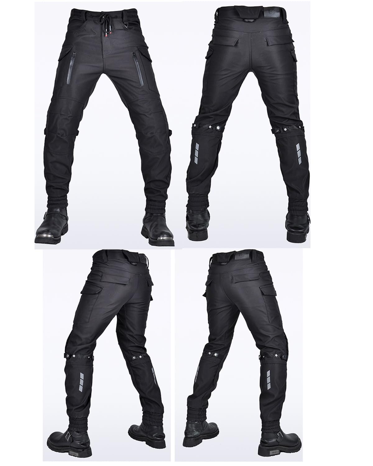 Pantalon De Moto Imperméable Protection/Taille Ajustables Pantalon De Vélo avec Bandes Réfléchissantes