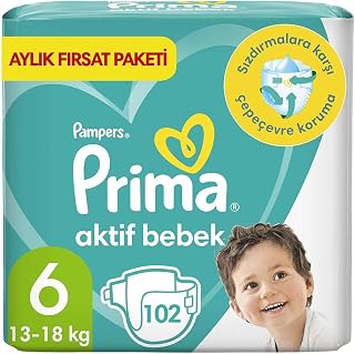 Prima Aktif Bebek Aylık Fırsat Paketi 13-18 kg 6 Beden XLarge Bebek Bezi (1 x 102 Adet)