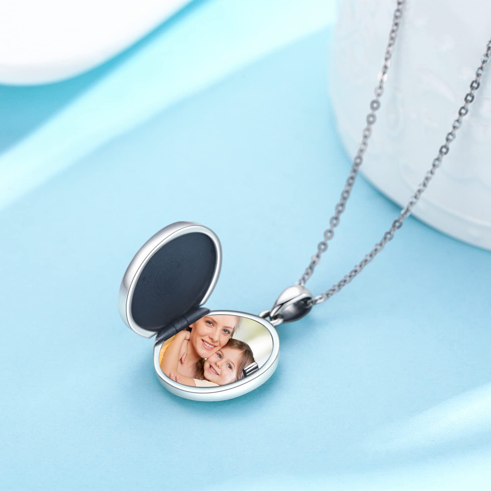 REDSUN Medaglione a bussola in argento Sterling 925, con pietra di luna, con nodo celtico, medaglione con foto e bussola, gioielli per uomo, figlio, ragazzo, donna