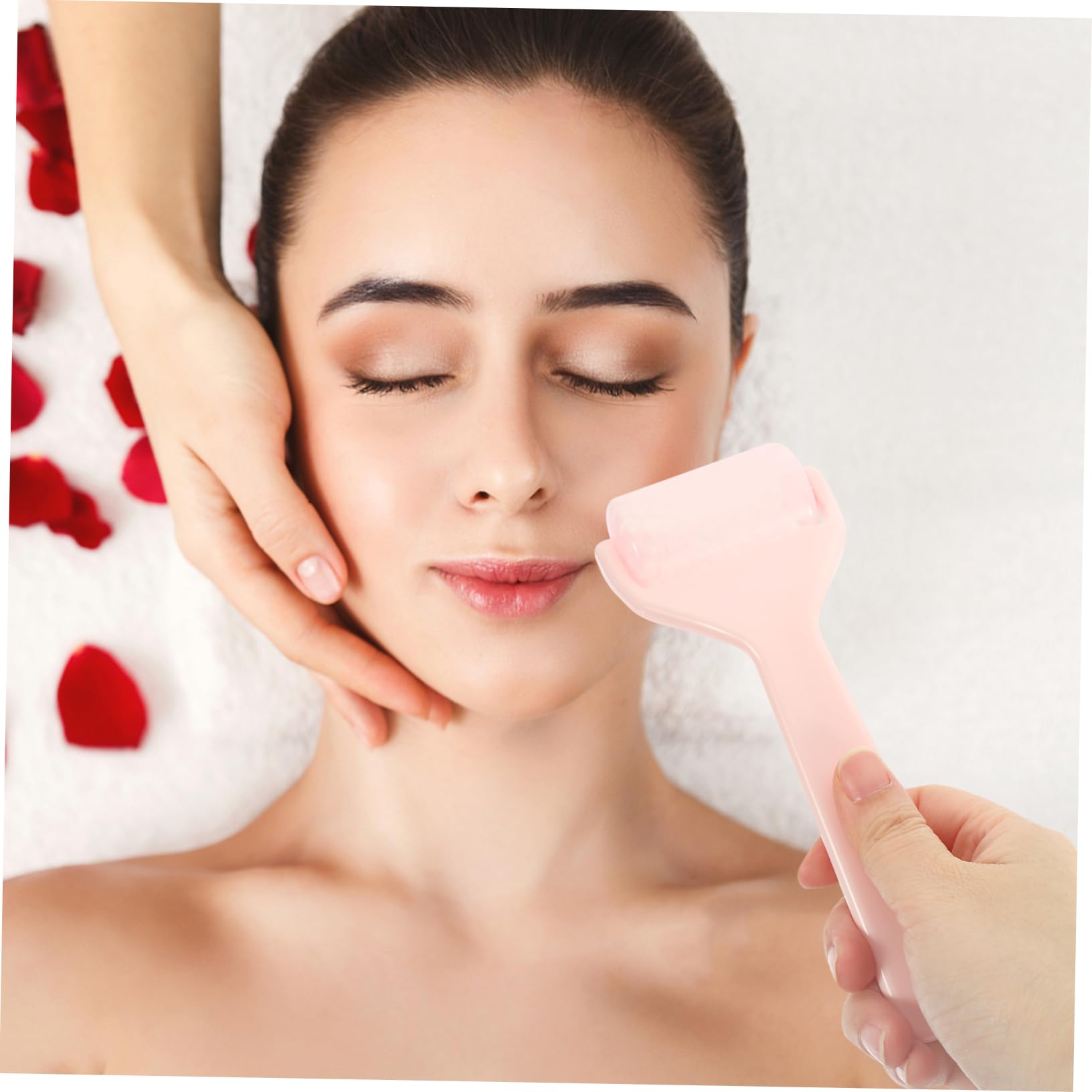 FOMIYES 5 Juegos Masaje Con Rodillos Facial Mentón Cara Rodillo De Hielo Masajeadores Rodillo De Cara De Hielo Rodillo De Ojos Rodillo De Cubitos De Hielo Cara De Vapor Rosa Abs
