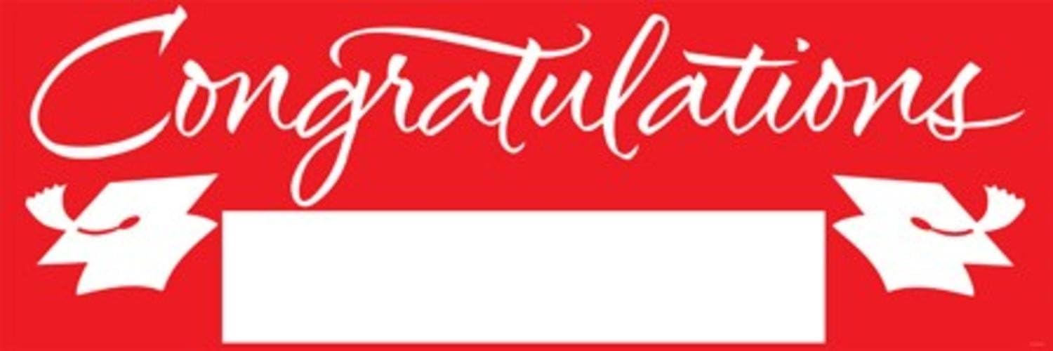 Pack of 6 Classic Red and White Giant Graduation Party Banners 5'
