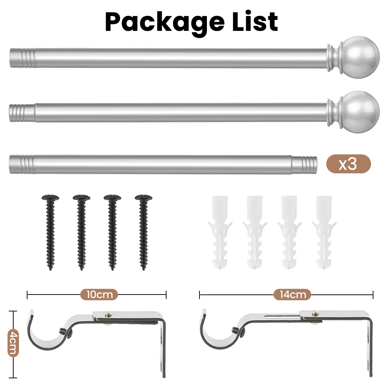 Bastoni Per Tende Allungabili Eson Casa - Regolabili 76-350cm, Diametro 19mm, Design Venature Legno - Per Camera Da Letto E Soggiorno - Foto 3
