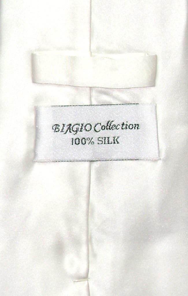 Biagio Men's SILK Dress Vest & NeckTie OFF-WHITE/IVORY Color Neck Tie Set