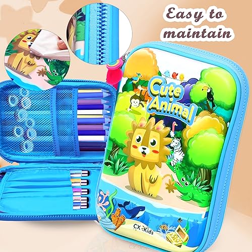 Image of FunBlast Pencil Pouch Case - Cute Animal Pencil Case, Multipurpose Zipper Pencil Pouch for Kids, Large Capacity Stationary Organizer for School Kids, Pouch for Kid (Multicolor)
