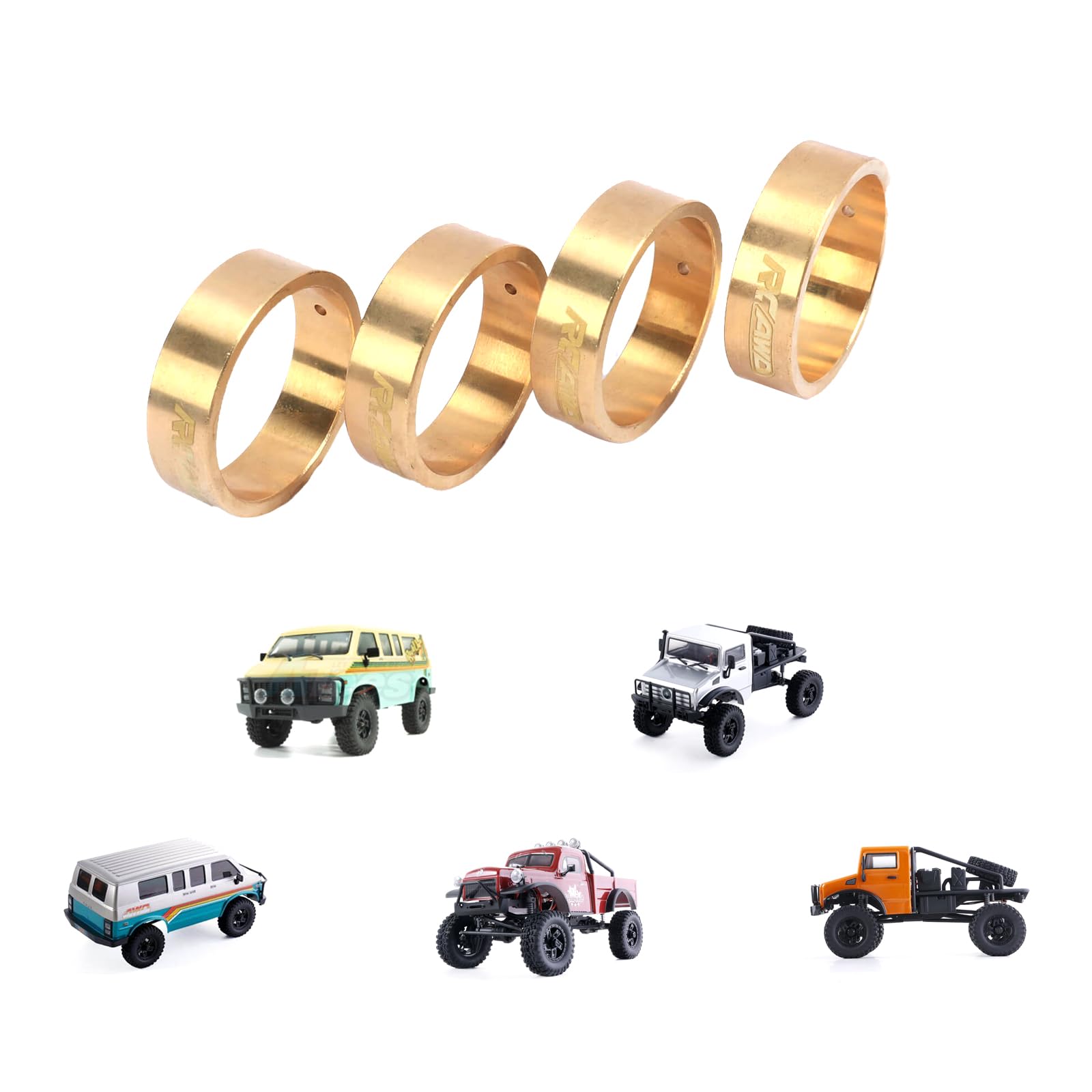RCAWD Brass Wheel Weights 108g for RC Hobby Plus CR18P Rock Van Trail Hunter EVO Harvest Upgrade Parts