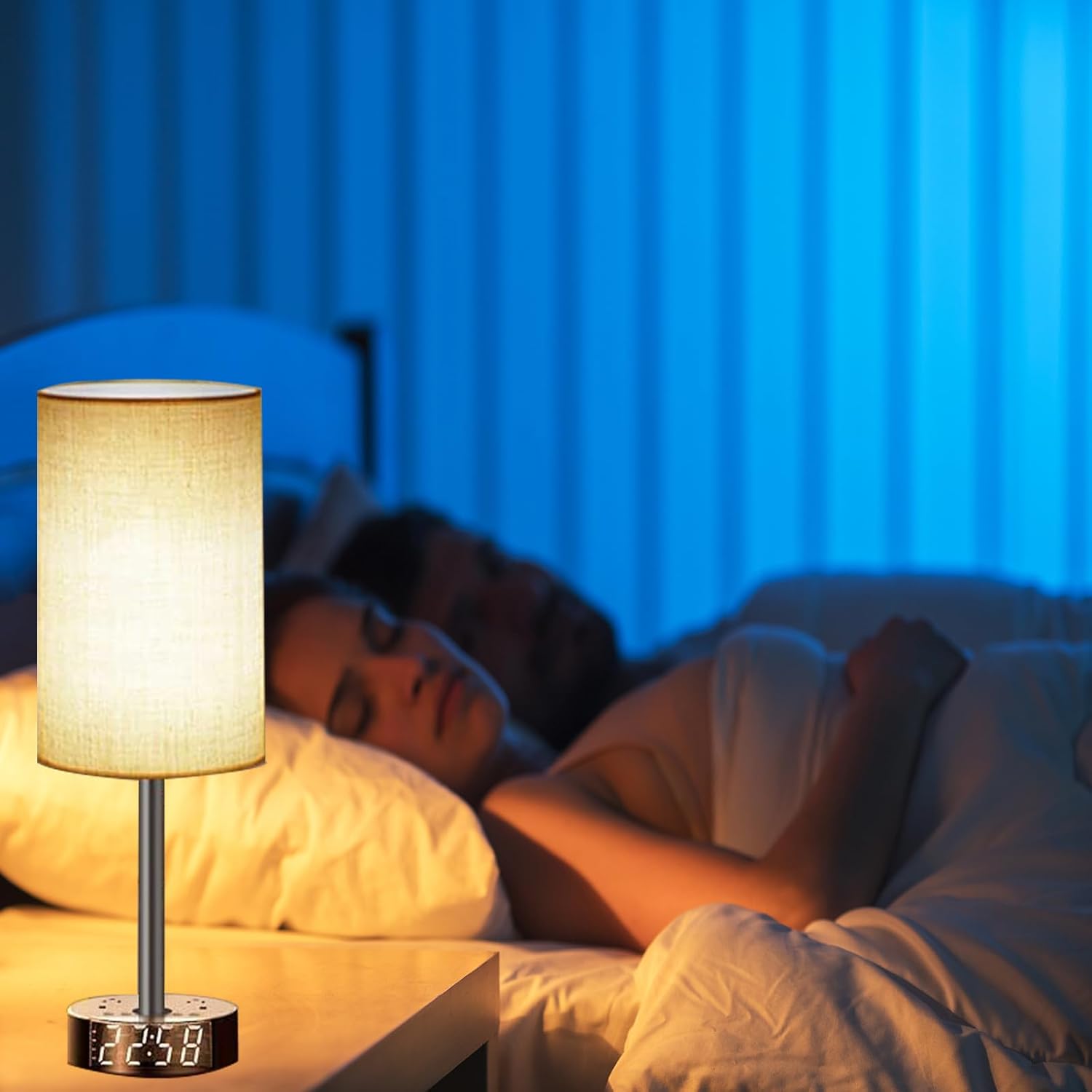 Illuminate Your Nights: Touch Control Table Lamp with USB Charging & Alarm Clock