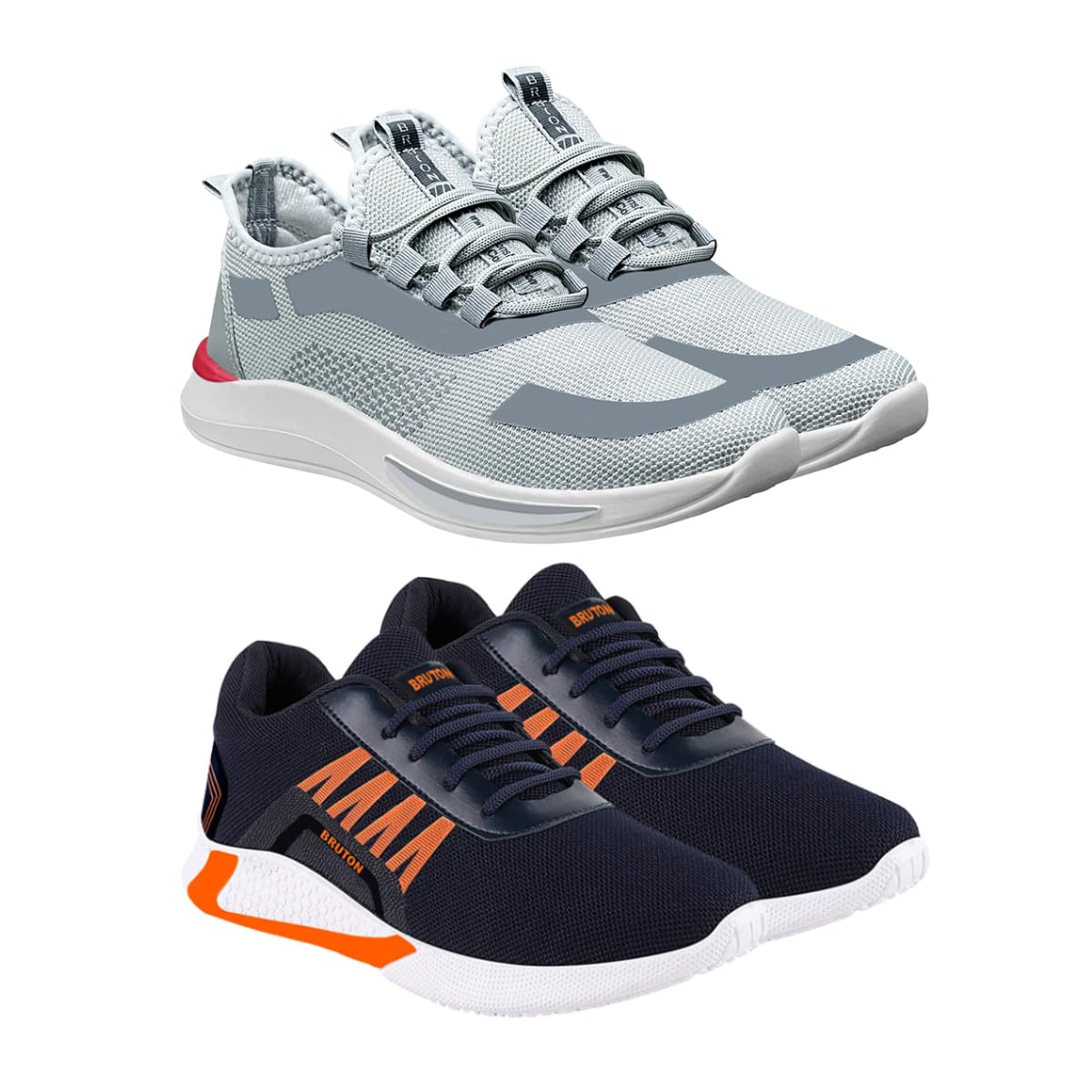 BRUTON Sneakers Casual Shoes for Mens & Boys - Combo Pack of 2, Grey & Blue Size - 9 (B0CMHYQTTD) Amazon Price History, Amazon Price Tracker
