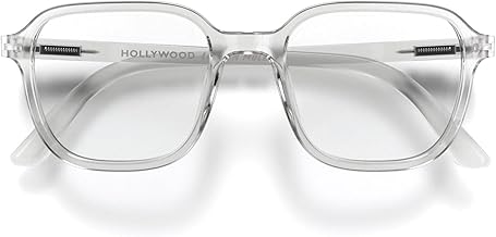 LONDON MOLE Hollywood Blue Light Blocking Glasses | Square Eye Block | Anti Fatigue for Screens | Men Women Unisex | Spring Hinges