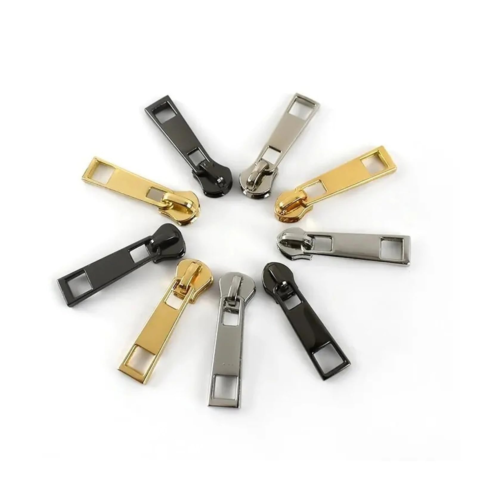 10-30 Uds 5# tiradores de cremallera for coser abrigo tienda Metal/Nylon/resina cremalleras deslizantes universales cierres cabeza reparación(Silver,No5-30Pcs,ForMetalZipper)