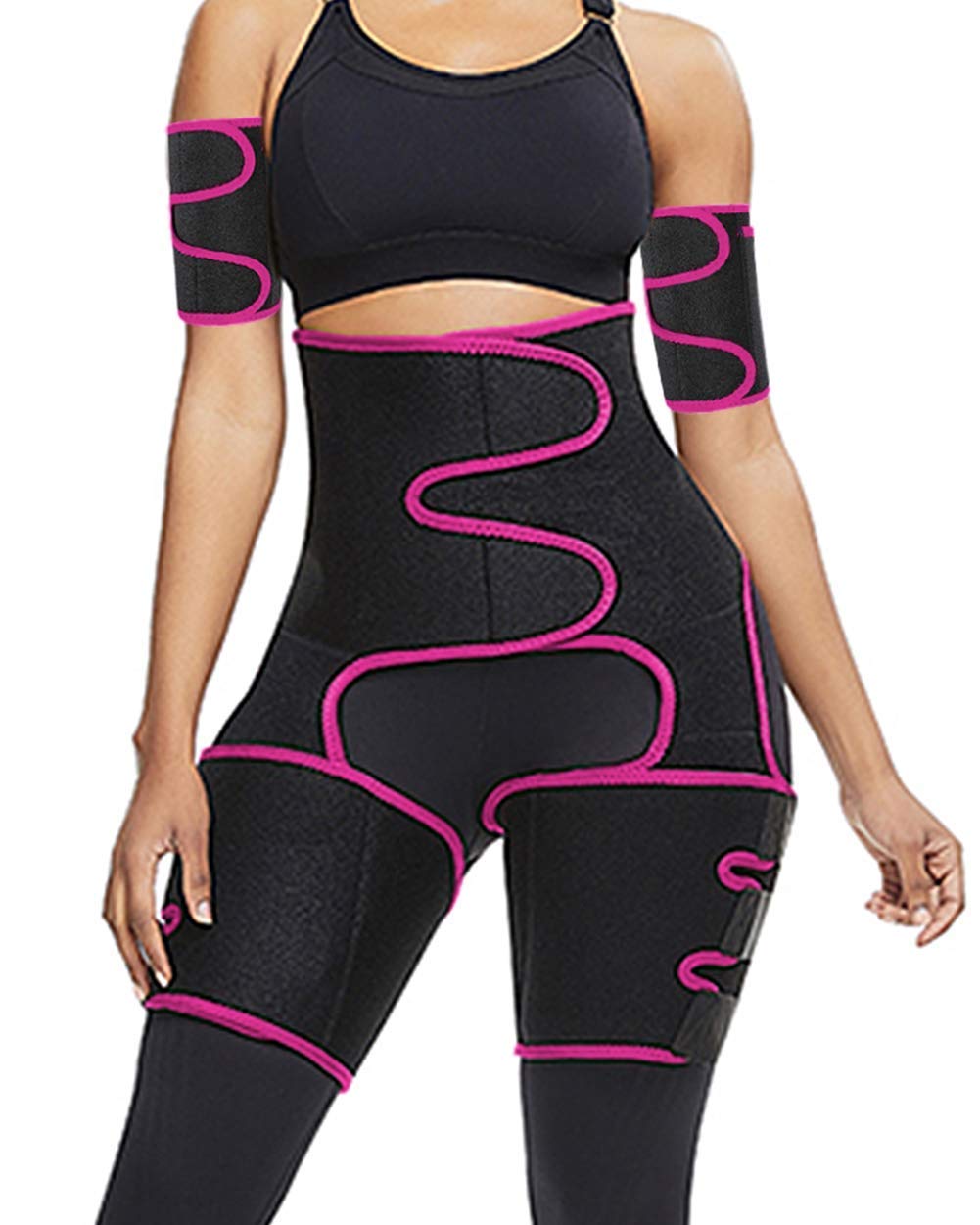 RESHE4 in 1 High Waist Arm and Thigh Wast Trainer for Women, Sweat Band Waist Trimmer Plus Size