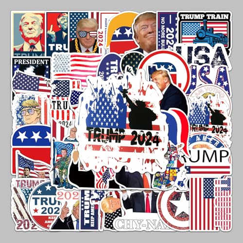ドナルド・トランプステッカー50枚、水瓶防水ビニールシールノートパソコンスクラップブック日記、教師の授業奨励 (アメリカ大統領)のサムネイル