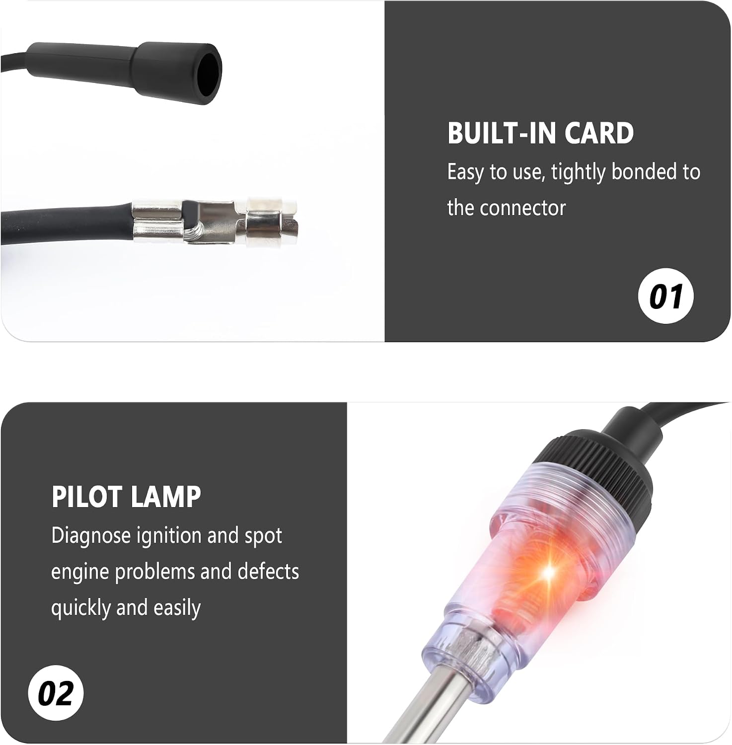 Spark Plug Tester Built-in Card and Pilot Lamp