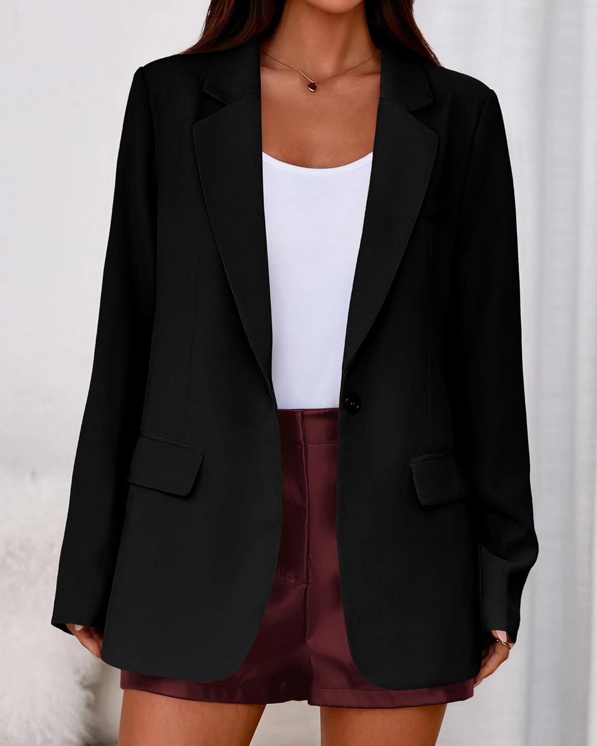 BTFBM Blazers for Women 2026 Spring Business Casual Clothes Open Front Oversized Winter Coats Work Office Suit Jackets - Image 4