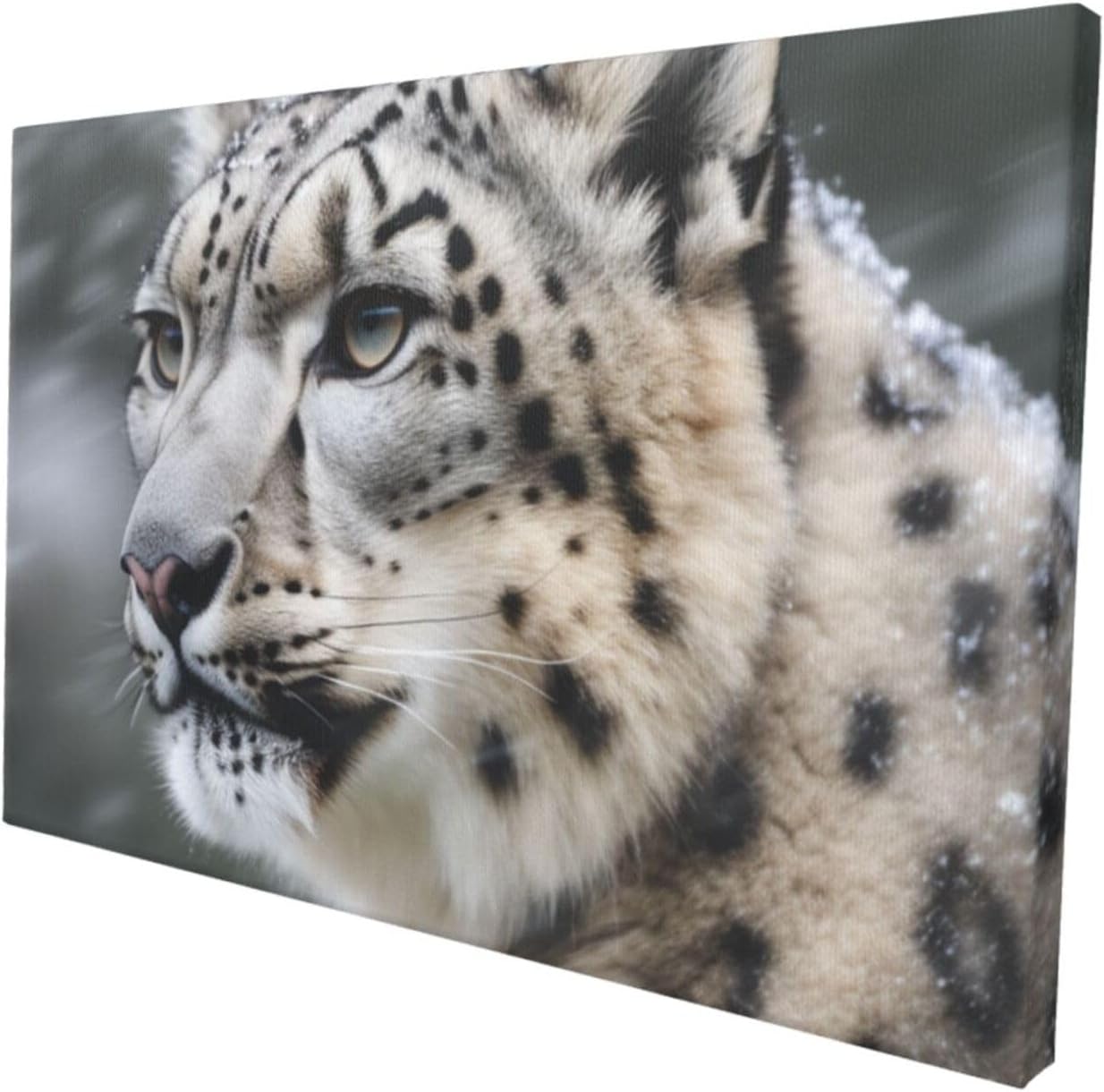 GFLFMXZW Canvas Wall Art For Living Room Snow Leopard Printed Decorative Painting Office Wall Decor Bathroom Wall Paintings Posters Home Decoration 12x18 Inch