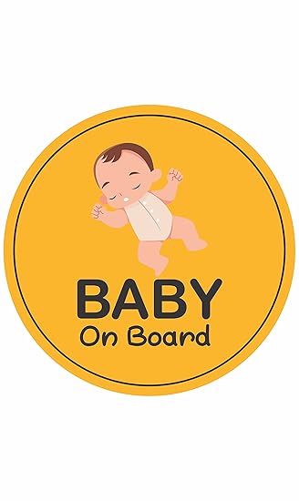 CVANU Baby On Board Kids Safety Warning Window Sign Sticker for Car PVC Vinyl CV09 (Pack of 3) A