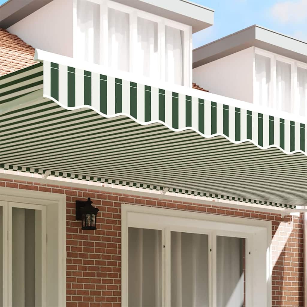 Lambrequin Store Exterieur 6m Vert Blanc Polyester