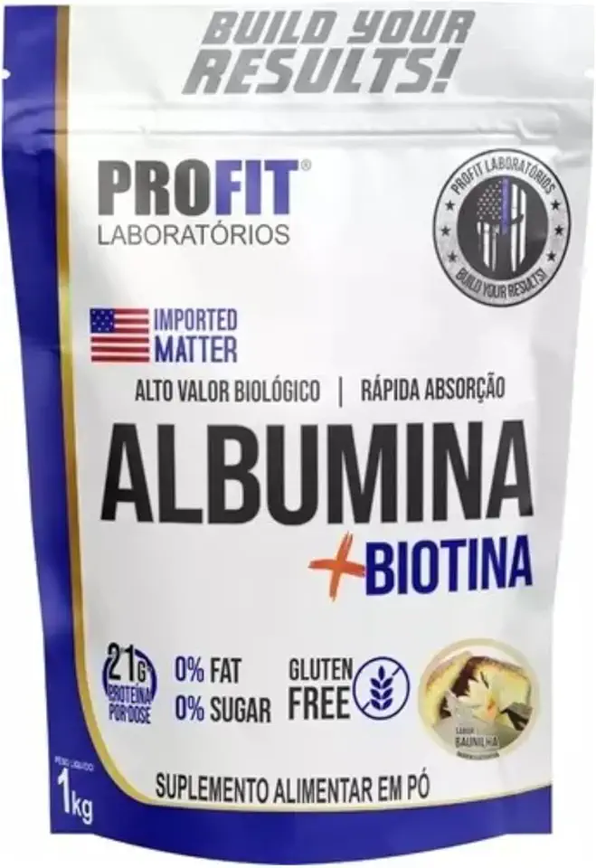 Albumina + Biotina 1kg Proteína do Ovo Refil Profit (Refil, Baunilha)