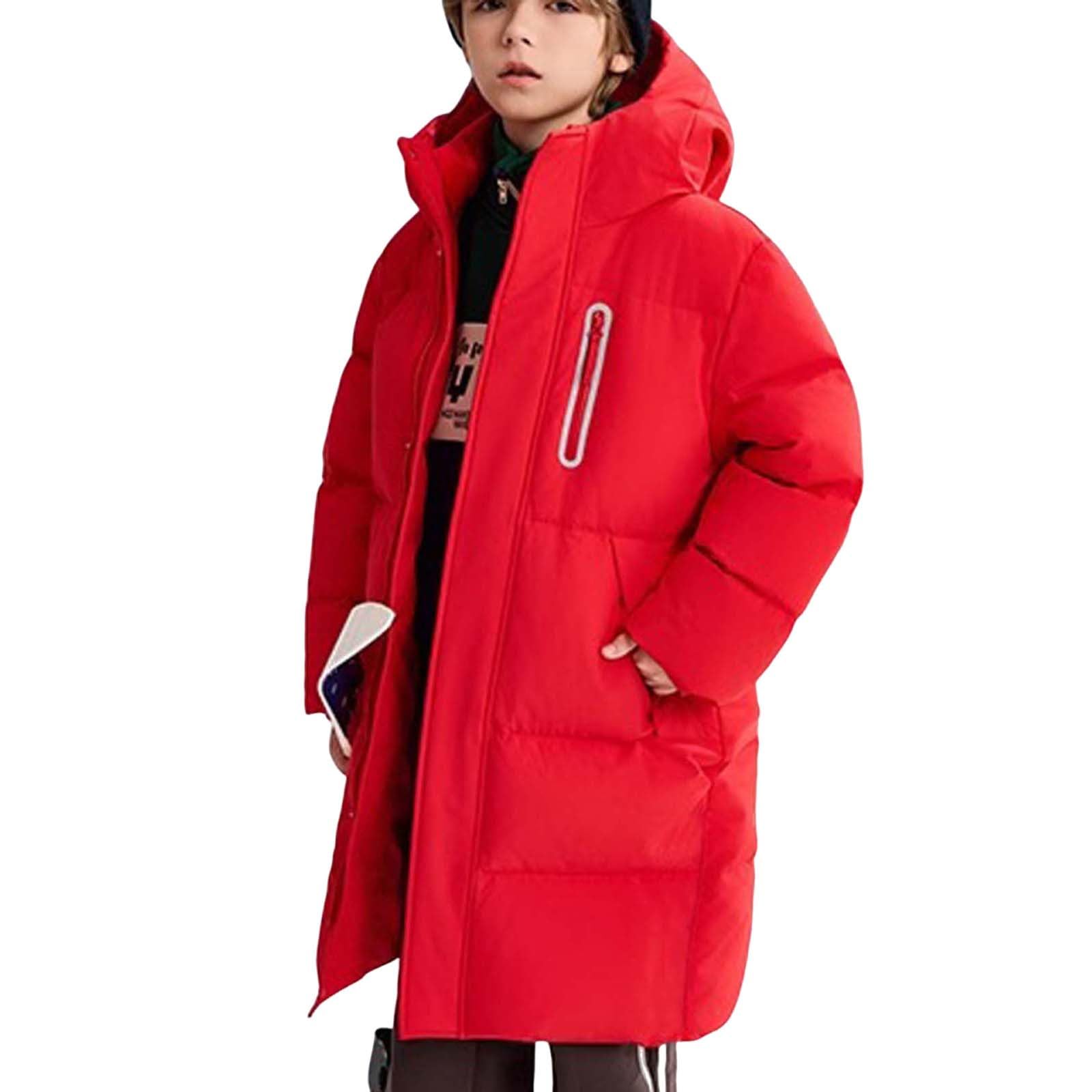 Girls Winter Coat Kids Long Puffer Coat Hooded Down Jacket With Zip Pockets Longline Quilted Jackets Thick Padded Jacket Windproof School Coats Thermal Overcoat Outwear For 4-15 Years