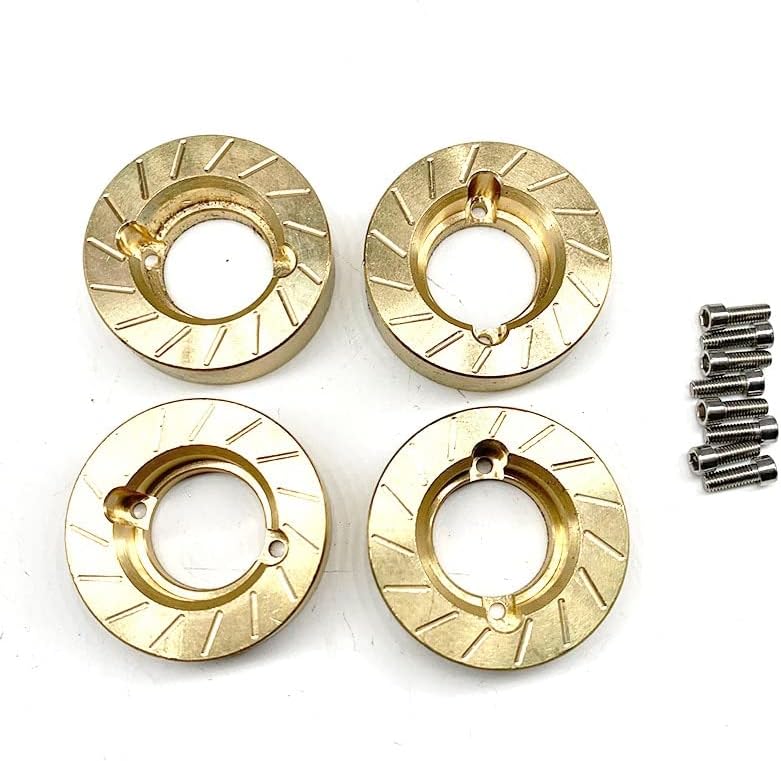4pcs Heavy Metal Internal Wheel Weights Turning Copper Counterweight for Axial SCX10 II 90046 90047 1/10 RC Car