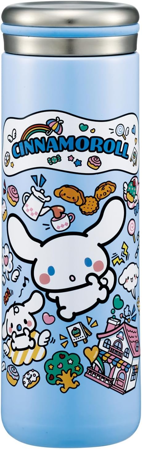 Skater STX3-A Stainless Steel Mug Bottle Water Bottle, 9.5 fl oz (280 ml), Heat Retention, Cold Insulation, Double Wall Vacuum Construction, Sanrio Cinnamoroll, Favorite Days,