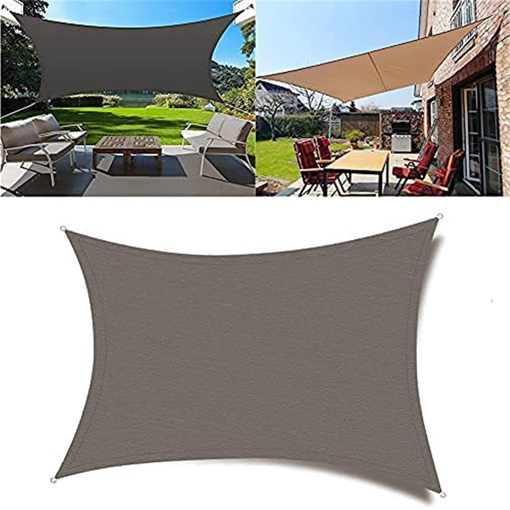 Voile D'ombrage, Voile D'ombrage Rectangulaire, Protection des Rayons UV Et Tissu Imperméable, Voile D'ombrage pour Extérieur/Terrasse/Jardin (3mx5m,Brown)