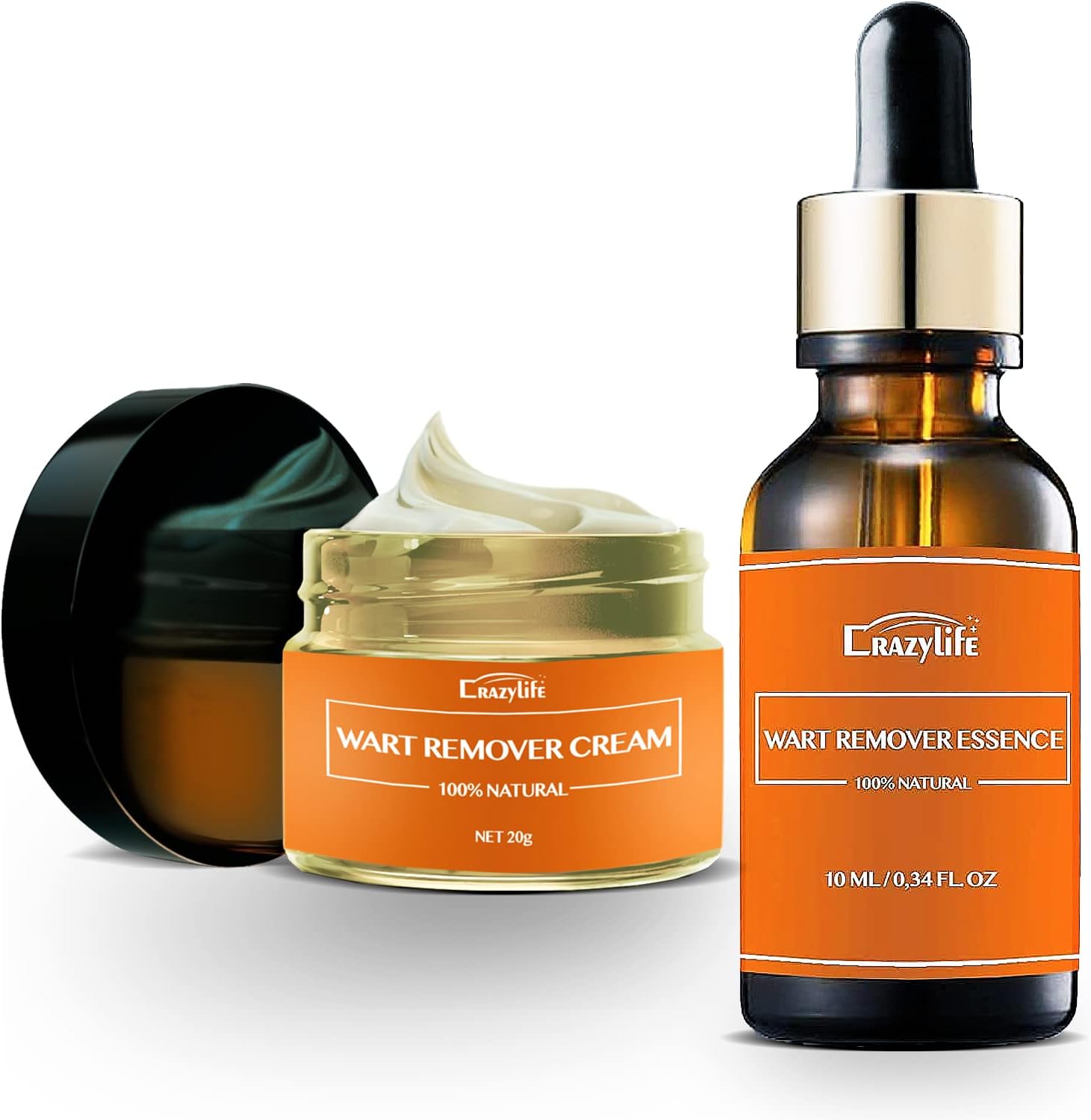 Wart & Skin Tag Remover Set Essence + Cream Lotion Effective Treatment Wart Removal Maximum Strength