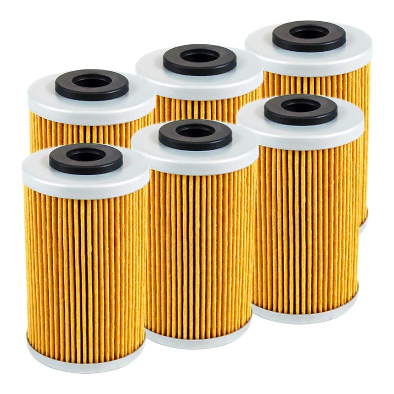 2/4/6 sztuk filtr oleju motocyklowego dla BE-TA RR end-duro 4T 250 2005 2006 20078 2008 400 450 525 2005 2006 2007 2008 2009 Akcesoria motocyklowe (Color : 6pcs-yellow)