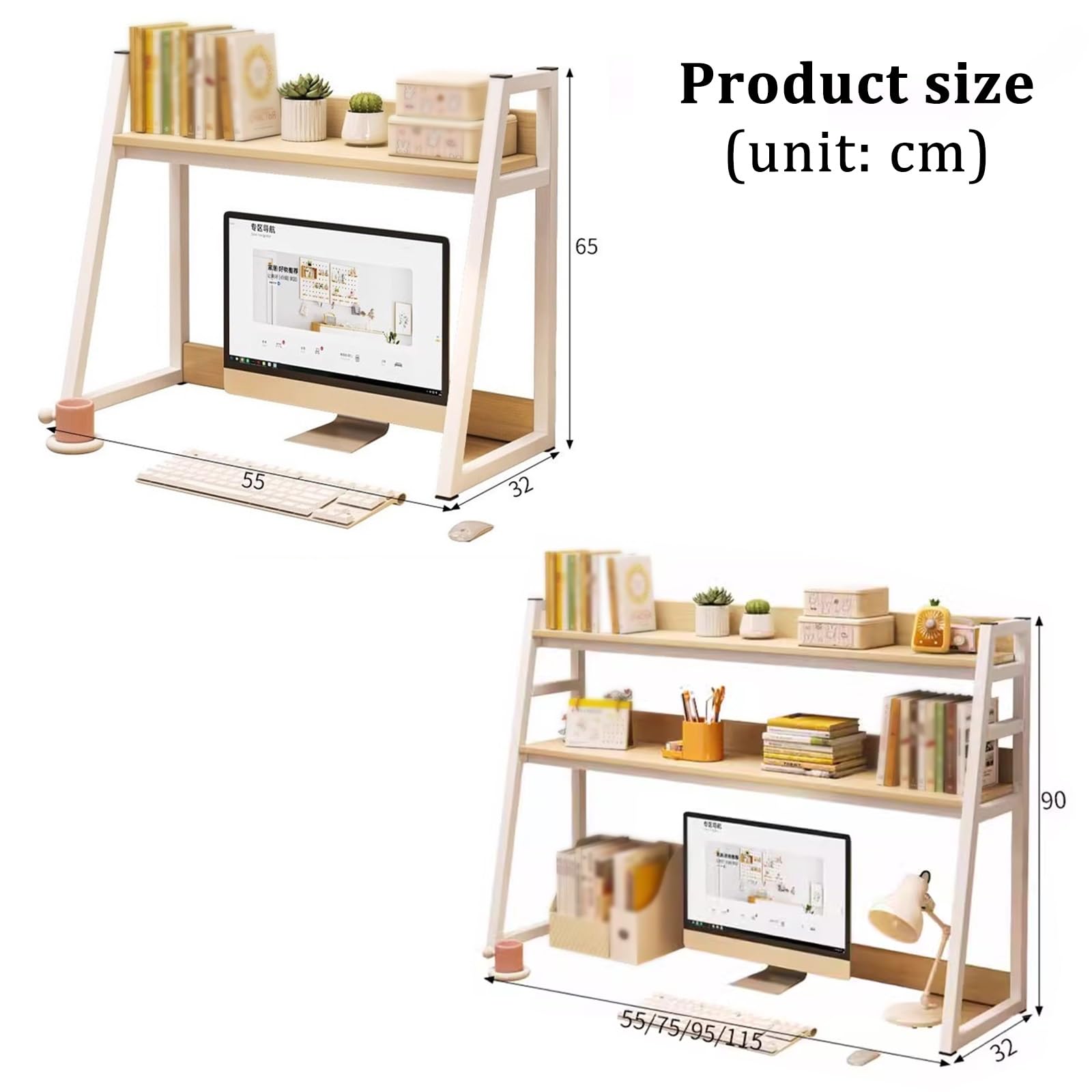 Biały organizer na biurko półka DIY stojak do przechowywania komputera domowe biuro organizer na biurko, dla wydajnej organizacji, wielofunkcyjny regał na książki oszczędzający miejsce design
