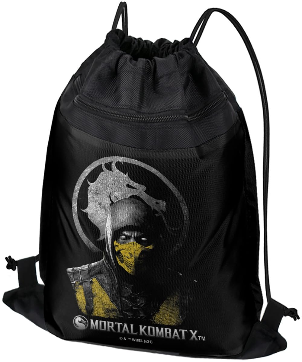 LOGOVISION Mortal Kombat Scorpion Metal Drawstring Backpack Sports Bag Sackpack 17
