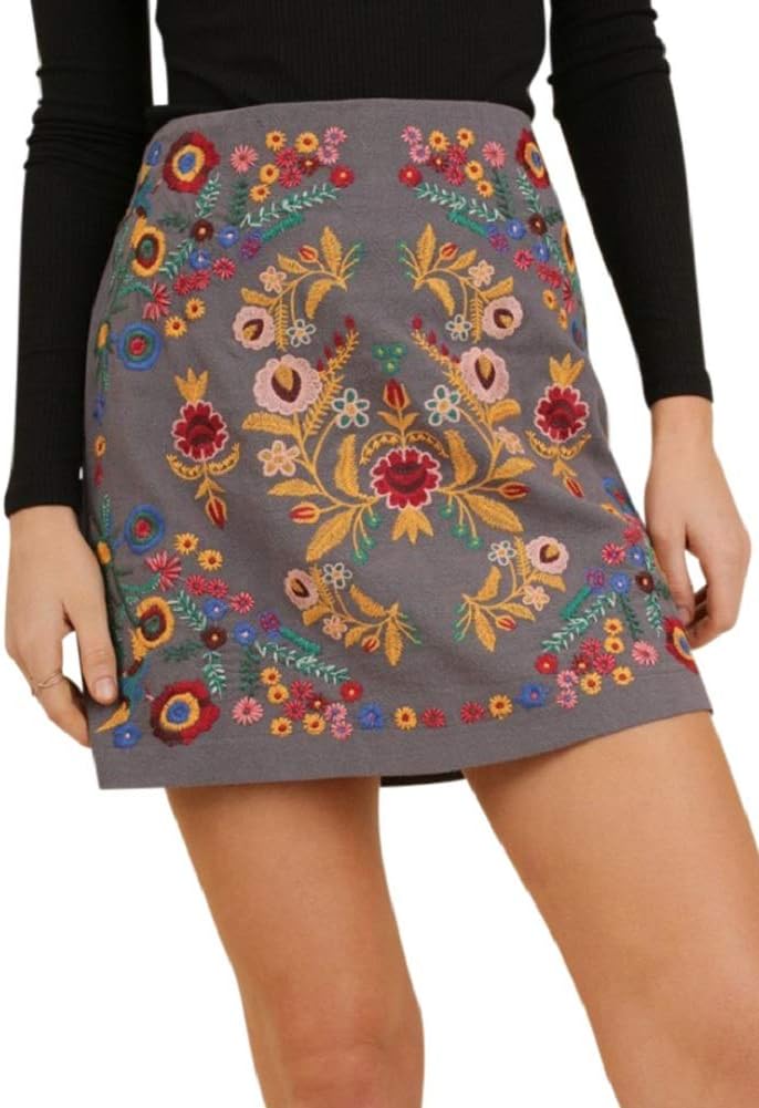 UmgeeThats My Girl! Heavily Embroidered Mini Skirt