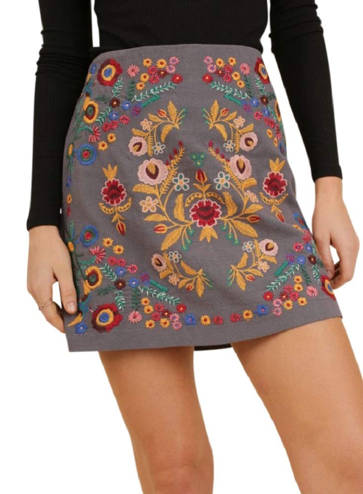 UmgeeThats My Girl! Heavily Embroidered Mini Skirt