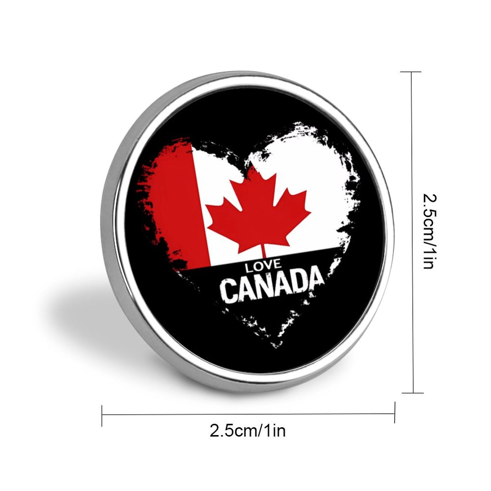 I Love Canada Round Lapel Tie Pins Funny Brooch Pin Button Badge Hat Clothes Accessories for Men Women