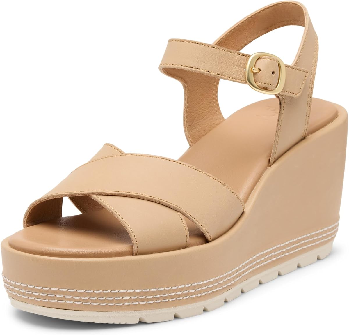 Sunpeak Wedge Ankle Strap para mujer, té helado/nieve, 7,5 normal