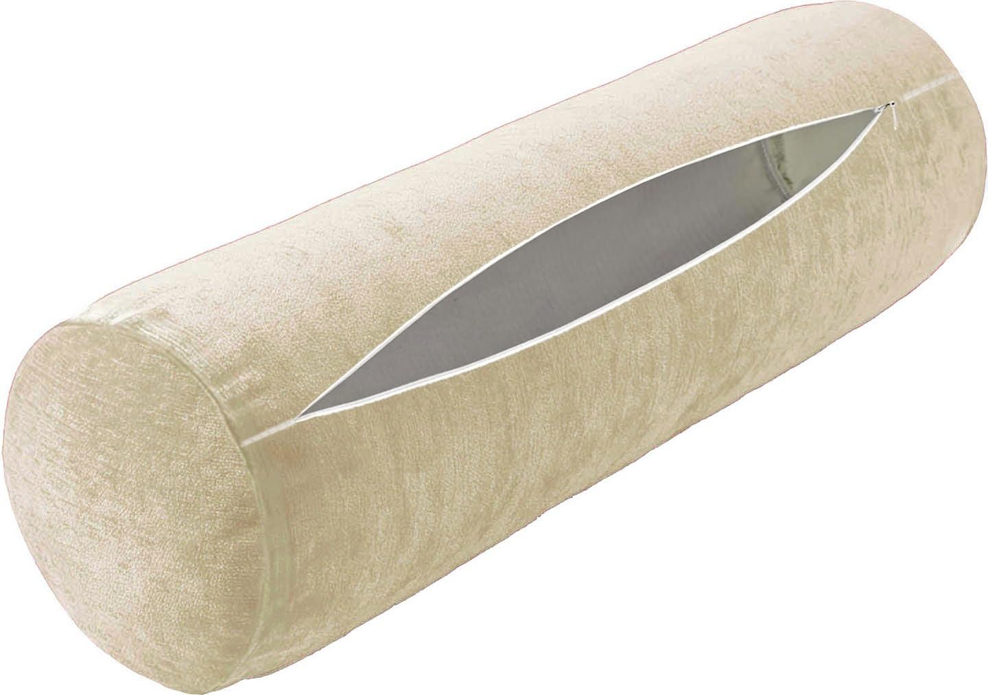 Neck Roll Pillow Case Cover Only - Cervical Pillowcovers with Zipper Cylinder Soft Bolster Pillowcases for Cylindrical Cushion(2,2pcs:40x15cm/16x6")