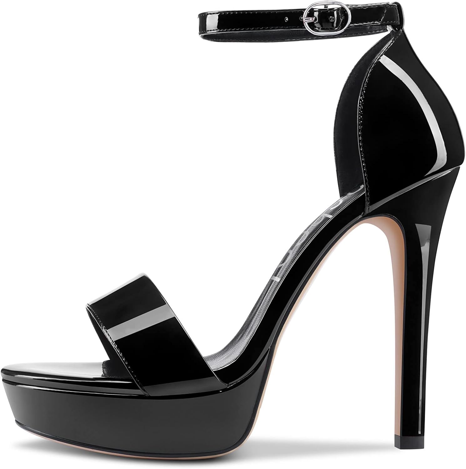 Aachcol Womens Platform Sandals Peep Open Toe Stiletto High Heels Ankle Strap Buckle Sexy Dress Shoes 5.1 Inches Heels - Image 2