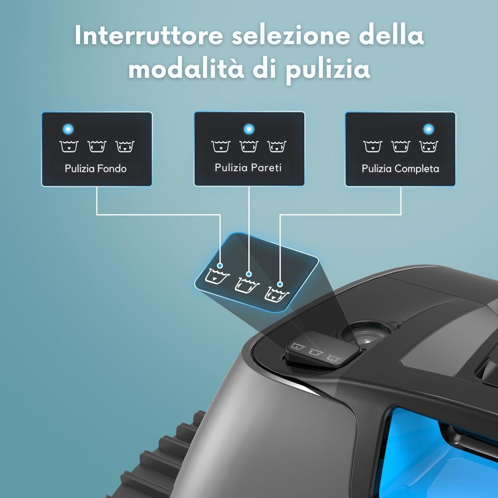 C1 PRO - Robot Pulitore Piscina Senza Fili a Batteria Fino a 150 Minuti, Fondo, Pareti, Linea d'Acqua, Pianificazione Pulizia con App e con Pulsate a Bordo Robot