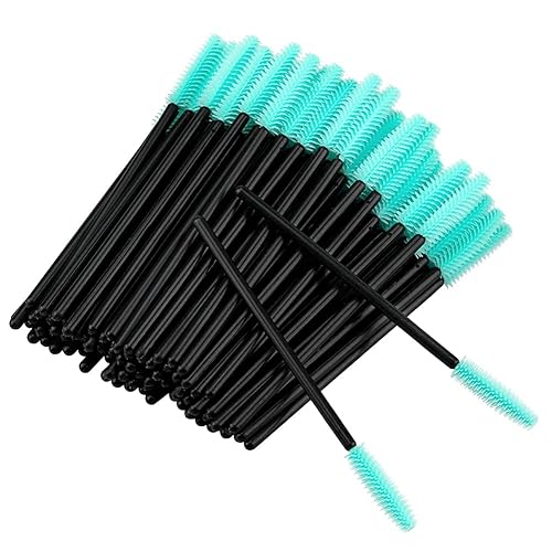 G2PLUS Cepillos de pestañas de silicona, 100 cepillos de rímel negro y verde, varitas aplicadoras de cejas para maquillaje, cuidado personal y
