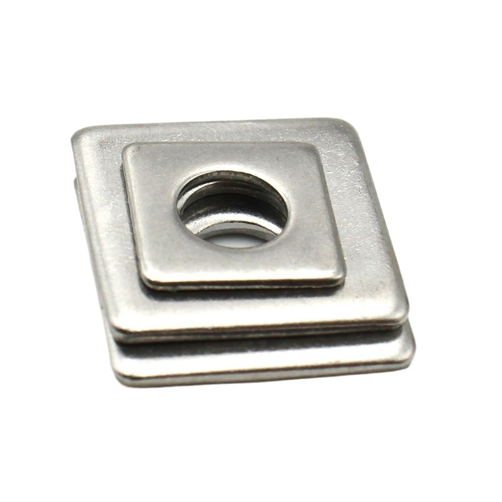 arandelas cuadradas, Arandelas de placa cuadrada acero inoxidable, arandelas planas cuadradas 304, paquete plateado 10 tamaños M3 a M20(M4x10x1mm 50pcs)