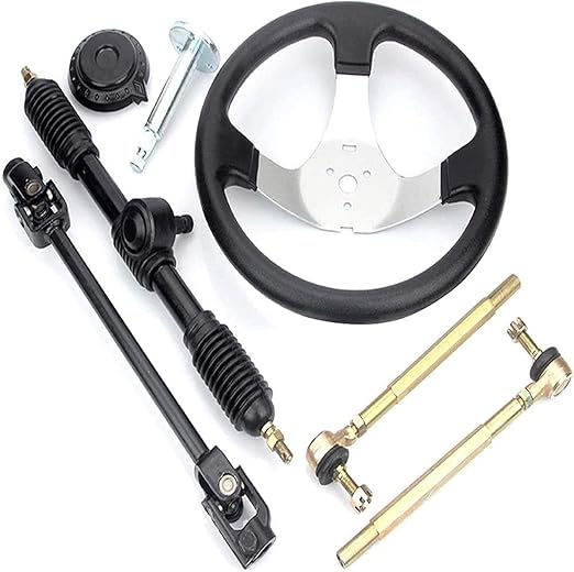 Go-Kart Lenksatz Komplettset | Lenkrad + Spurstange + Zahnstange Für 150-250ccm Motoren