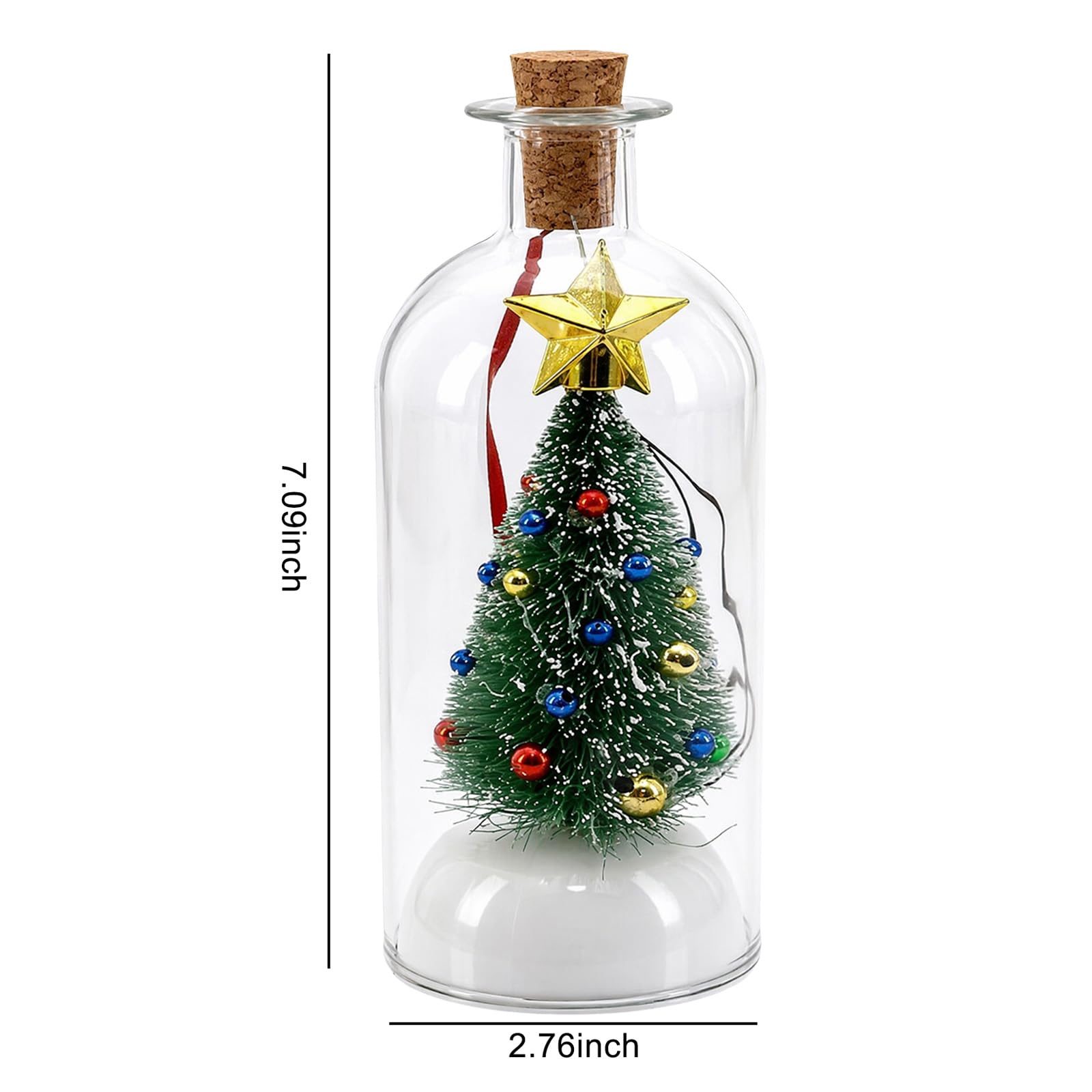 Generic Christmas Bottle Ornament with Registrable Message | Resin memory keepsake: voice message playback, personalized holiday memories, meaningful family gifts