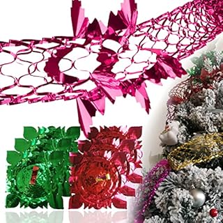 6Pcs Christmas Ceiling DecorationsFoil Christmas Garland Decorations, Christmas Swirl Hanging Decorations Foil Garland for Xmas Party Room Wall Ceiling Christmas Tree Festive Decorations