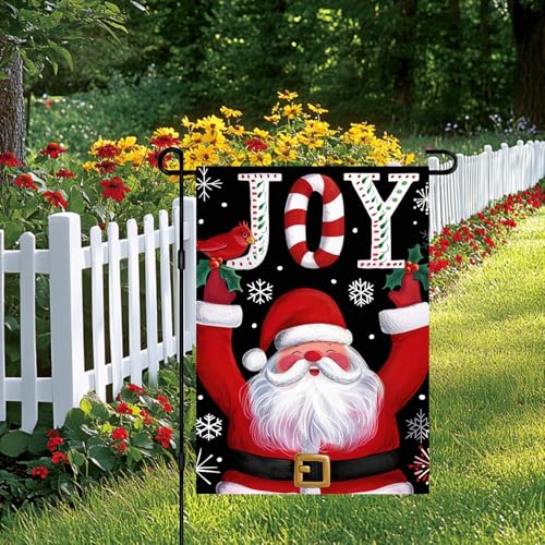 Image of BlissYard Christmas Santa Claus Garden Flag 12x18 Inch Polyester