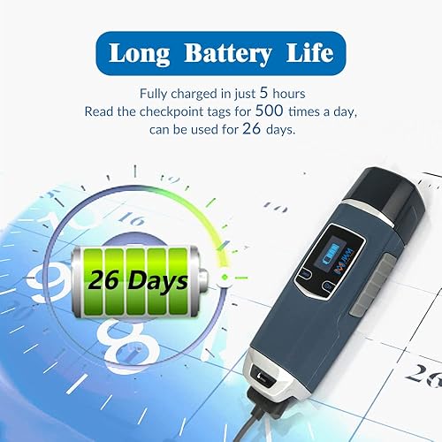 Miniatura 4 de JWM Guard Tour Patrol System con descargador, linterna RFID equipo de guardia de seguridad con pantalla OLED, software gratuito en la nube, tarjeta