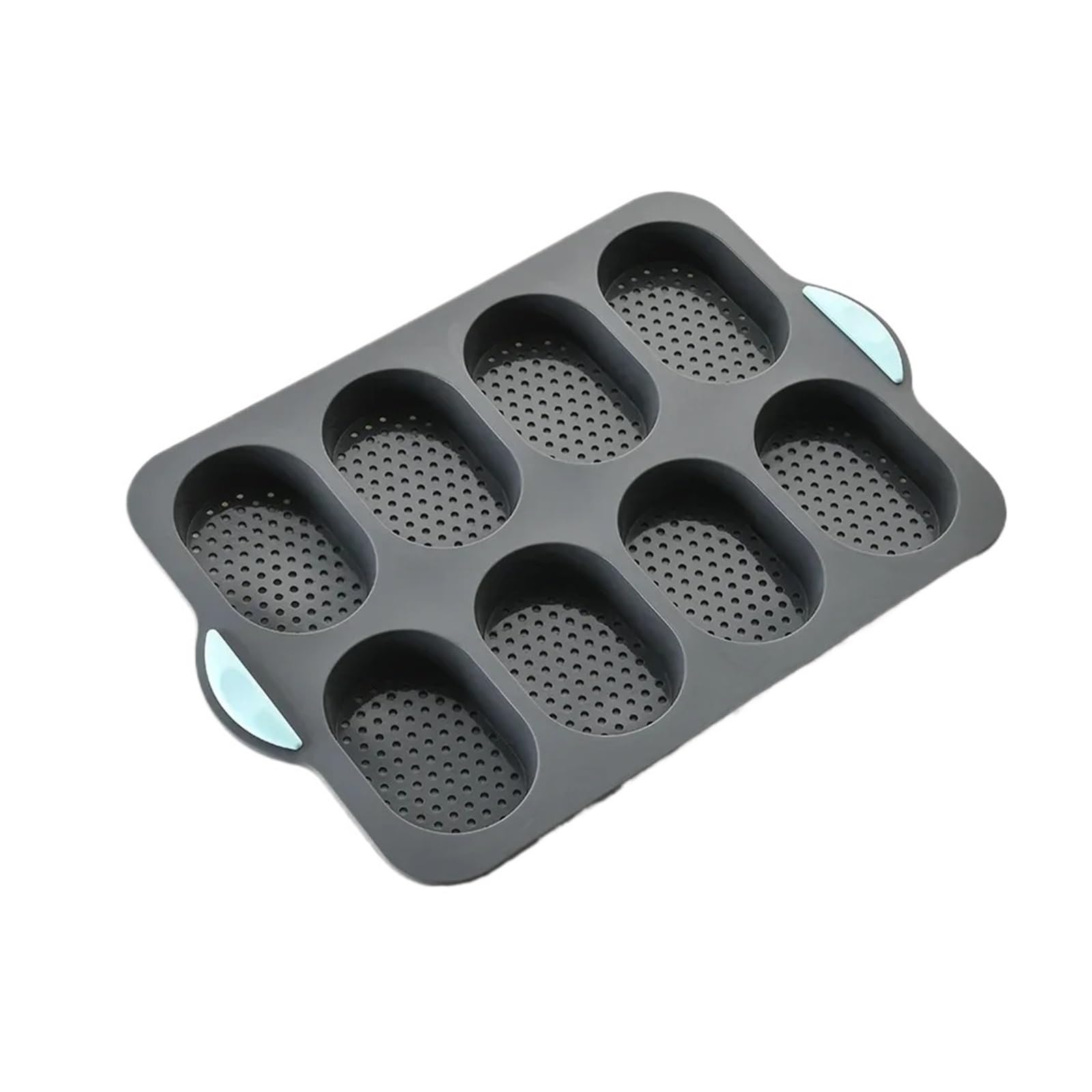 Molde for hornear, molde for pan for restaurante, bandeja for Baguette, herramienta de horno antiadherente silicona, accesorios cocina(1Pc Grey 8-grids)