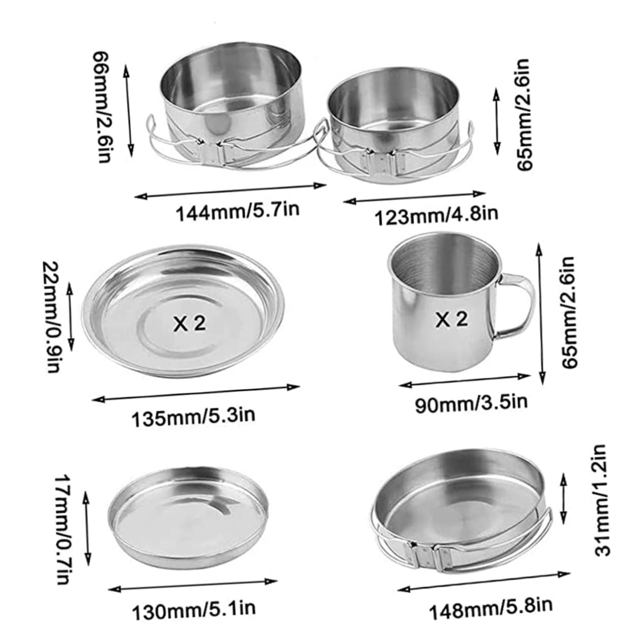 TOYANDONA Cuisine Portable pour Camping avec Tasses Assiettes Poêle Et Casserole pour Randonnée Et Activités Plein Air