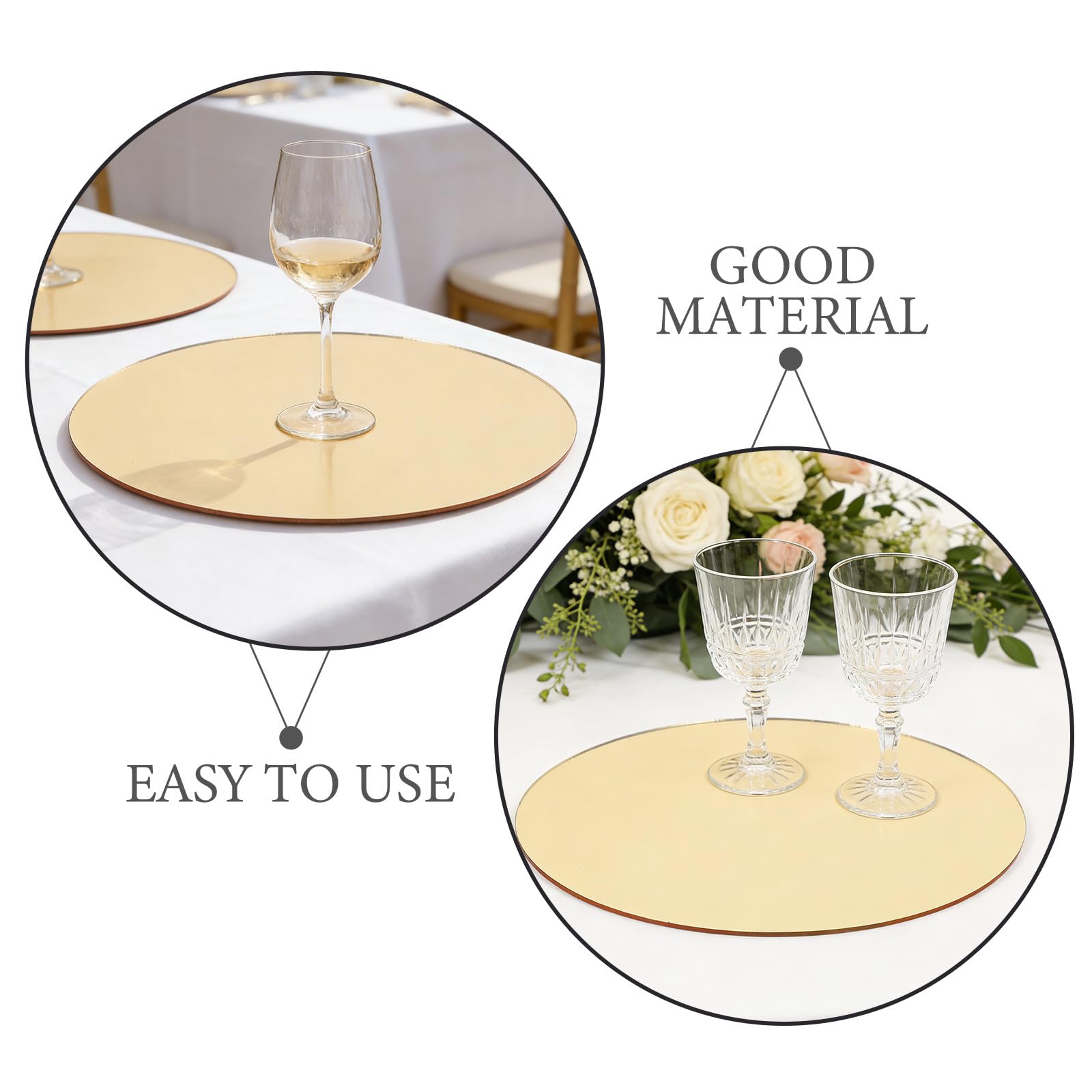 Operitacx Set di 4 vassoi decorativi rotondi in acrilico, specchietti in acrilico da 30 cm (11,8") ideali per centrotavola, esposizione di profumi, decorazioni per matrimoni e servizi