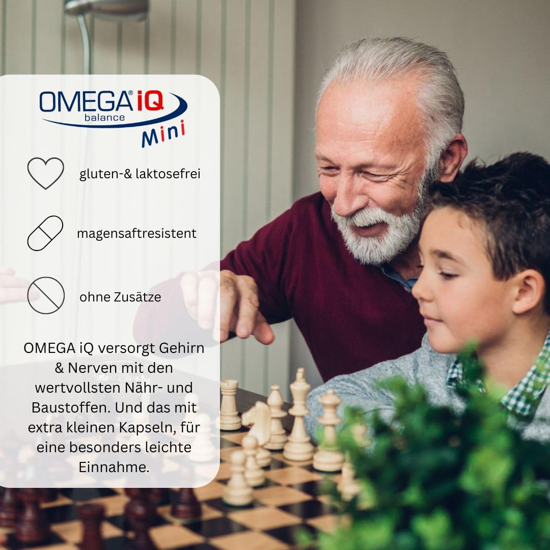 Omega IQ Mini - Omega3 Fettsäuren DHA und EPA in Phospholipid Form bei Stress und Konzentrationsschwäche