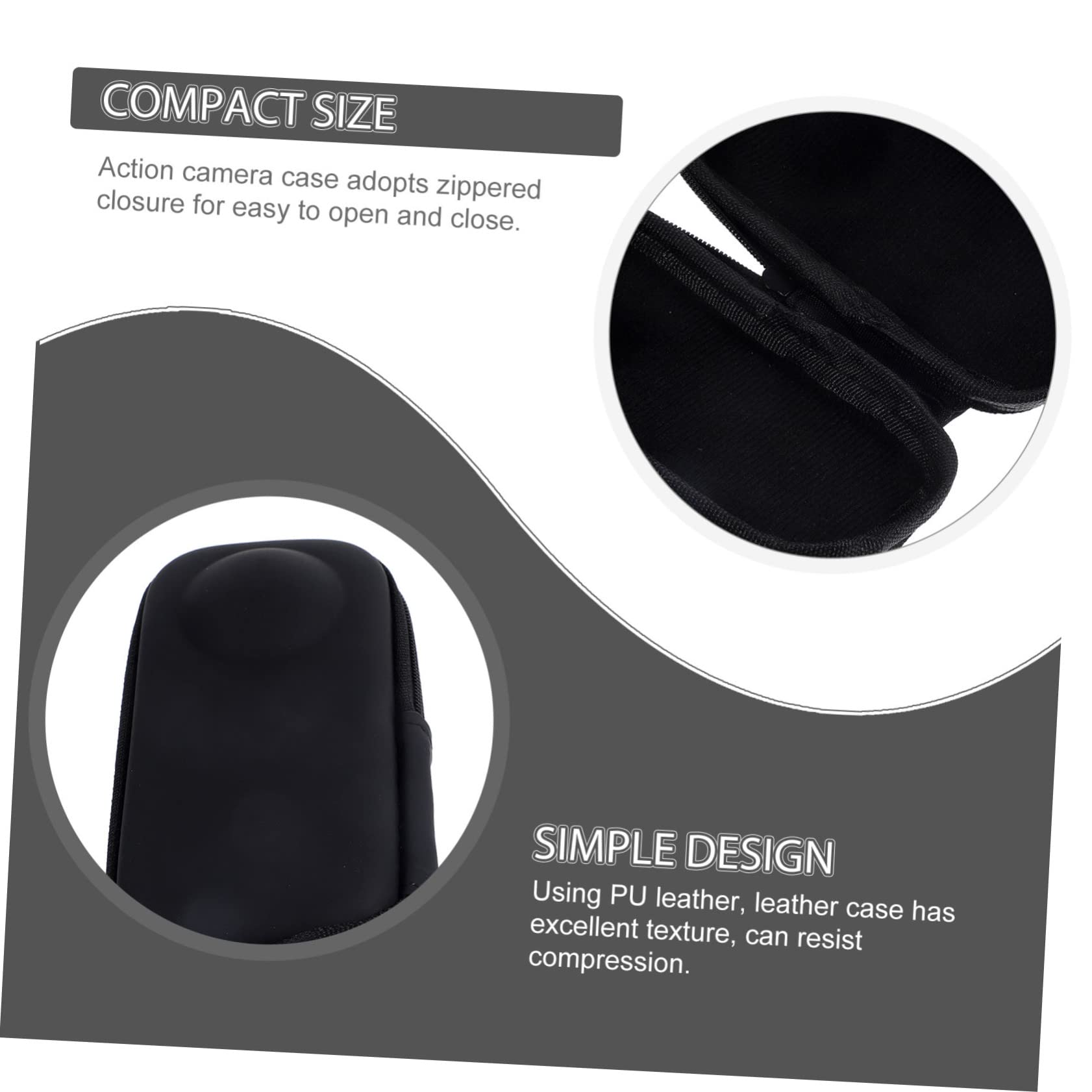 SOLUSTRE 5pezzi Custodia Per Action Camera Protettiva Compatibile One e Attività All Design Pu Resistente