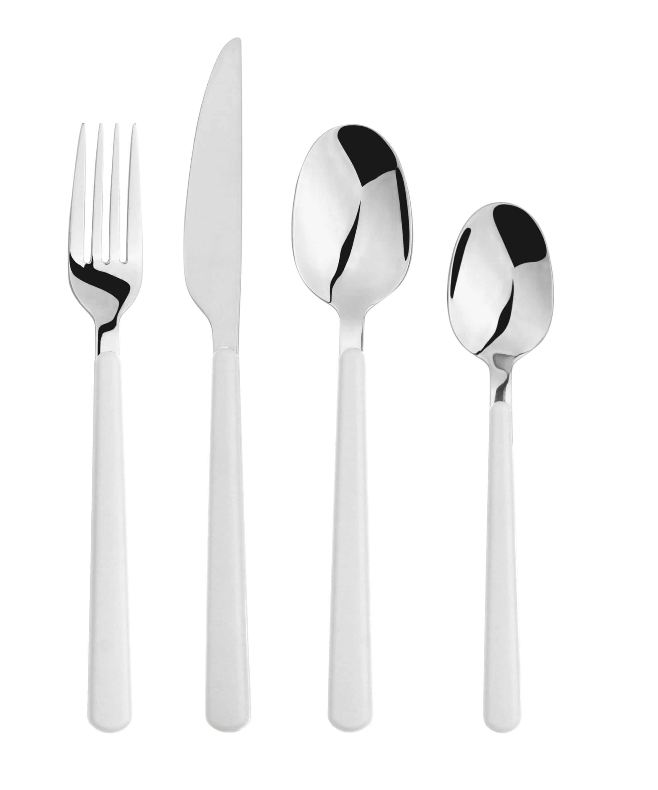 Cutlery Set Stainless Steel 16-Piece for 4 People, Off White